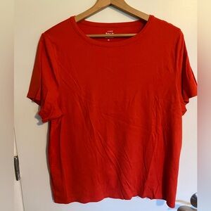 NWOT. J. Crew Slim Perfect Fit Short Sleeve Crew Tee Red. 3XL.